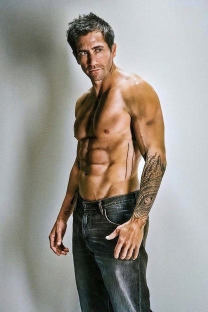 Jake Gyllenhaal Sexy Photo Print Hollywood Celebrity Poster Shirtless Handsome Man Wall Art Hot Muscular Male Model Aesthetic Decor for Bedroom Living Room