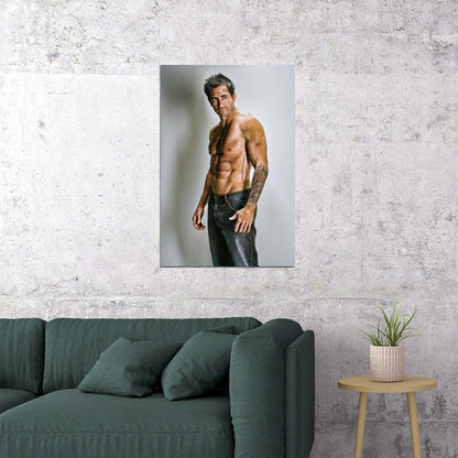 Jake Gyllenhaal Sexy Photo Print Hollywood Celebrity Poster Shirtless Handsome Man Wall Art Hot Muscular Male Model Aesthetic Decor for Bedroom Living Room