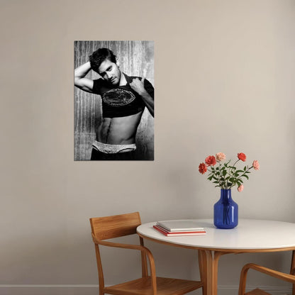 Jake Gyllenhaal Black and White Photo Print Hollywood Celebrity Poster Shirtless Handsome Man Wall Art Hot Male Aesthetic Decor for Bedroom - xonomax