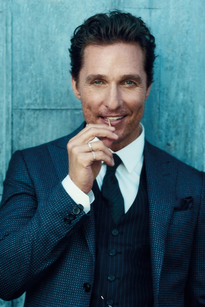 Matthew McConaughey Stylish Photo Print Hollywood Celebrity Poster Handsome Man Wall Art Suit and Tie Hot Male Aesthetic Decor for Bedroom Office - xonomax