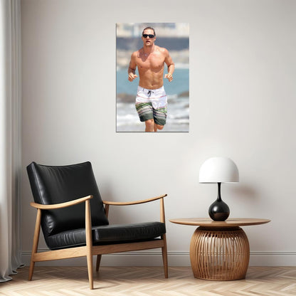 Matthew McConaughey Beach Photo Print Hollywood Celebrity Poster Shirtless Handsome Man Wall Art Hot Male Model Aesthetic Decor for Bedroom Living Room - xonomax