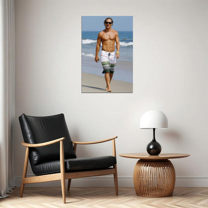 Matthew McConaughey Sexy Shirtless Photo Print Hollywood Celebrity Poster Handsome Man Wall Art Hot Beach Male Aesthetic Decor for Bedroom Living Room - xonomax