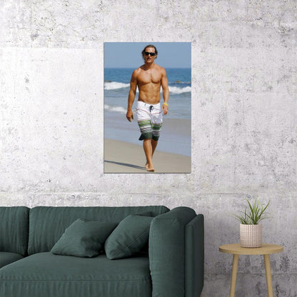 Matthew McConaughey Sexy Shirtless Photo Print Hollywood Celebrity Poster Handsome Man Wall Art Hot Beach Male Aesthetic Decor for Bedroom Living Room - xonomax