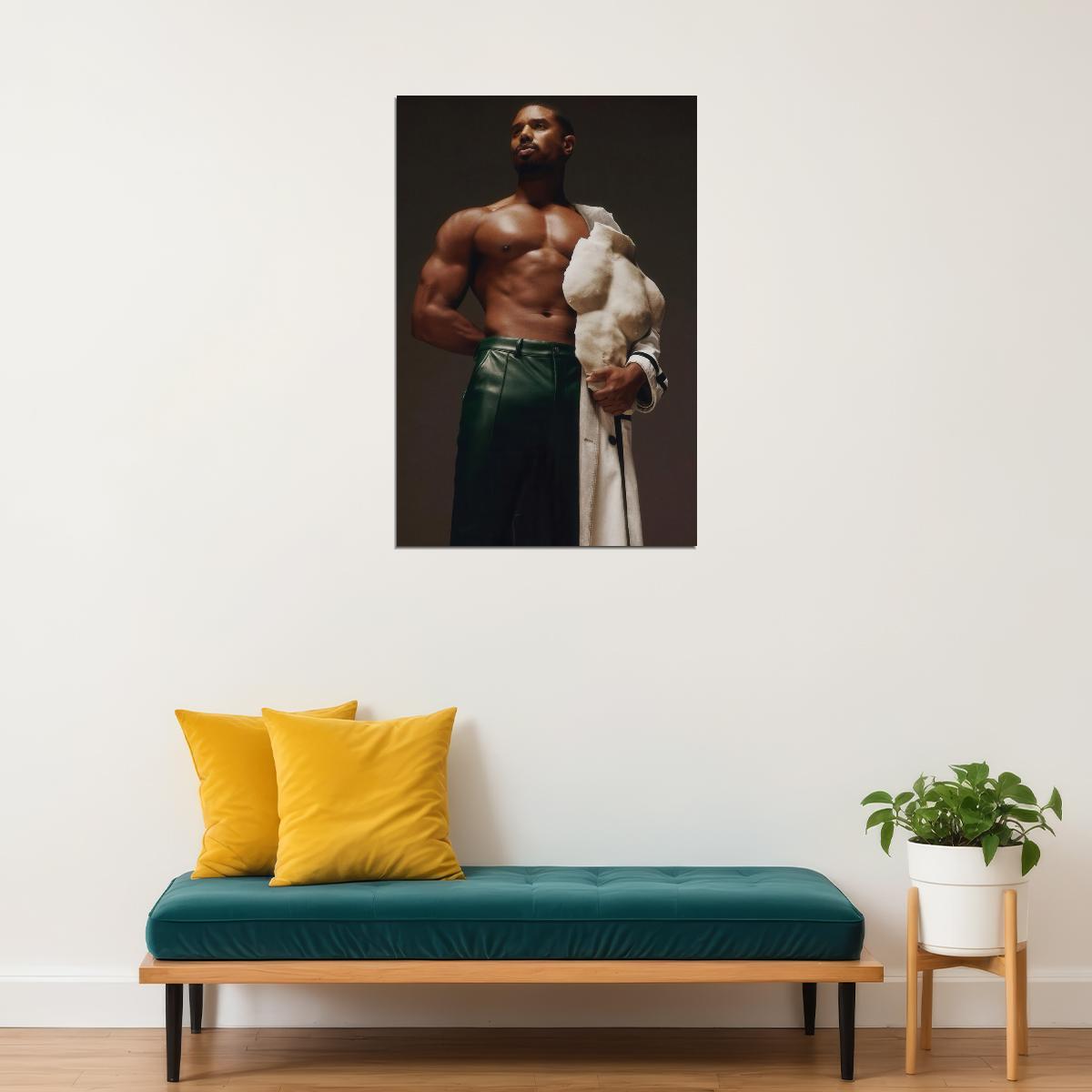 Michael B. Jordan Sexy Photo Print Hollywood Celebrity Poster Shirtless Handsome Man Wall Art Hot Muscular Male Model Aesthetic Decor for Bedroom Living Room - xonomax