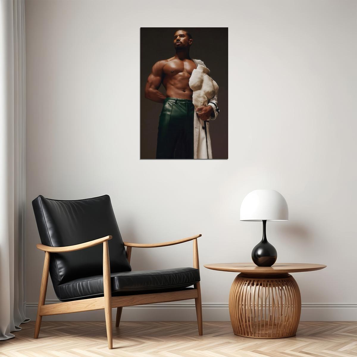 Michael B. Jordan Sexy Photo Print Hollywood Celebrity Poster Shirtless Handsome Man Wall Art Hot Muscular Male Model Aesthetic Decor for Bedroom Living Room - xonomax