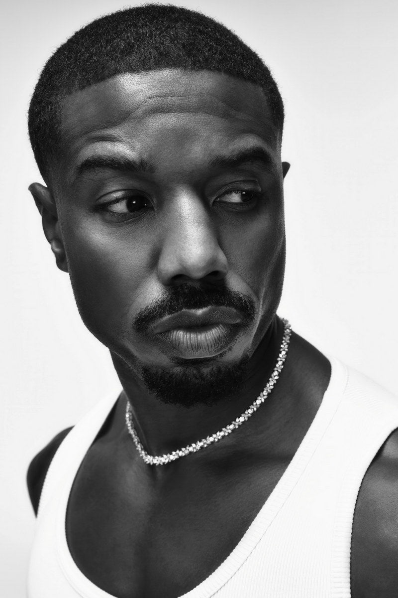 Michael B. Jordan Black and White Photo Print Hollywood Celebrity Poster Handsome Man Wall Art Stylish Male Aesthetic Decor for Bedroom Living Space - xonomax