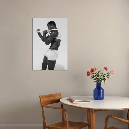 Michael B. Jordan Sexy Black and White Photo Print Hollywood Celebrity Poster Shirtless Handsome Man Wall Art Hot Male Model Aesthetic Decor for Bedroom Living Space - xonomax