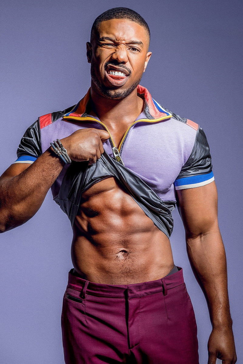 Michael B. Jordan Fashion Photo Print Hollywood Celebrity Poster Shirtless Handsome Man Wall Art Hot Male Model Aesthetic Decor for Bedroom Living Space - xonomax