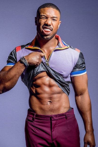 Michael B. Jordan Fashion Photo Print Hollywood Celebrity Poster Shirtless Handsome Man Wall Art Hot Male Model Aesthetic Decor for Bedroom Living Space - xonomax