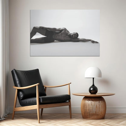 Michael B. Jordan Black and White Photo Print Hollywood Celebrity Poster Shirtless Handsome Man Wall Art Hot Male Model Aesthetic Decor for Bedroom Office - xonomax