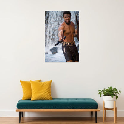 Michael B. Jordan Movie Scene Photo Print Hollywood Celebrity Poster Shirtless Handsome Man Wall Art Warrior Male Aesthetic Decor for Bedroom Living Room - xonomax