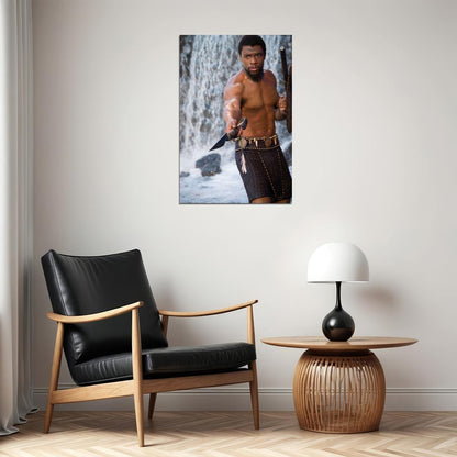 Michael B. Jordan Movie Scene Photo Print Hollywood Celebrity Poster Shirtless Handsome Man Wall Art Warrior Male Aesthetic Decor for Bedroom Living Room - xonomax