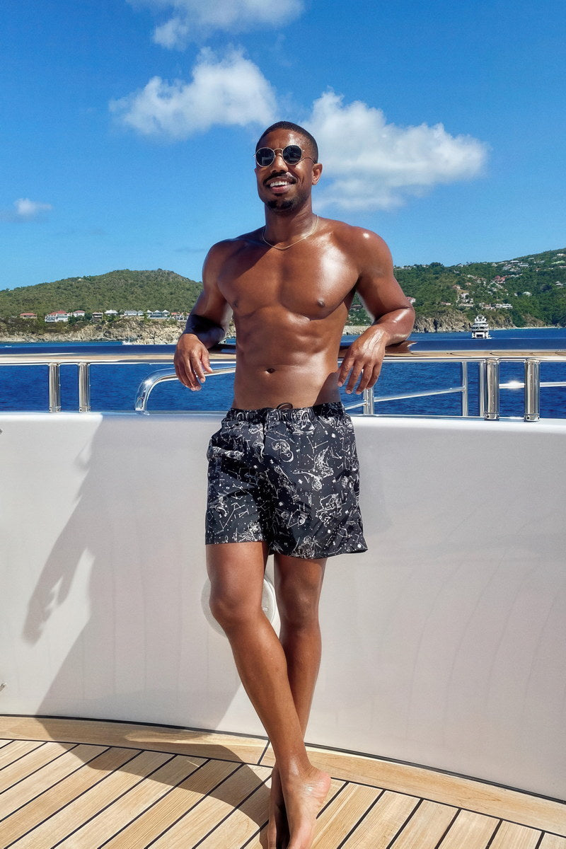 Michael B. Jordan Luxury Yacht Photo Print Hollywood Celebrity Poster Shirtless Handsome Man Wall Art Hot Male Model Aesthetic Decor for Bedroom Living Room - xonomax