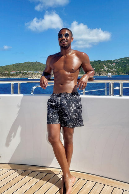 Michael B. Jordan Luxury Yacht Photo Print Hollywood Celebrity Poster Shirtless Handsome Man Wall Art Hot Male Model Aesthetic Decor for Bedroom Living Room - xonomax
