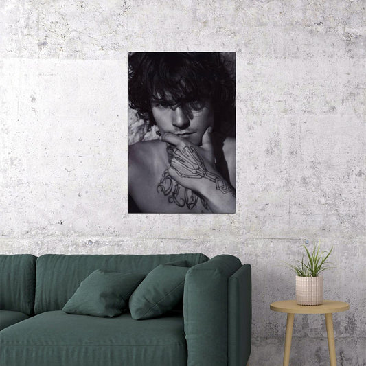 Orlando Bloom Artistic Photo Print Hollywood Celebrity Poster Shirtless Handsome Man Wall Art Hot Tattooed Male Aesthetic Decor for Bedroom Living Room - xonomax