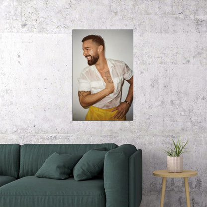 Ricky Martin Fashion Photo Print Gay Icon Hollywood Celebrity Poster Handsome Man Wall Art Hot Male Model Aesthetic Decor for Bedroom Office