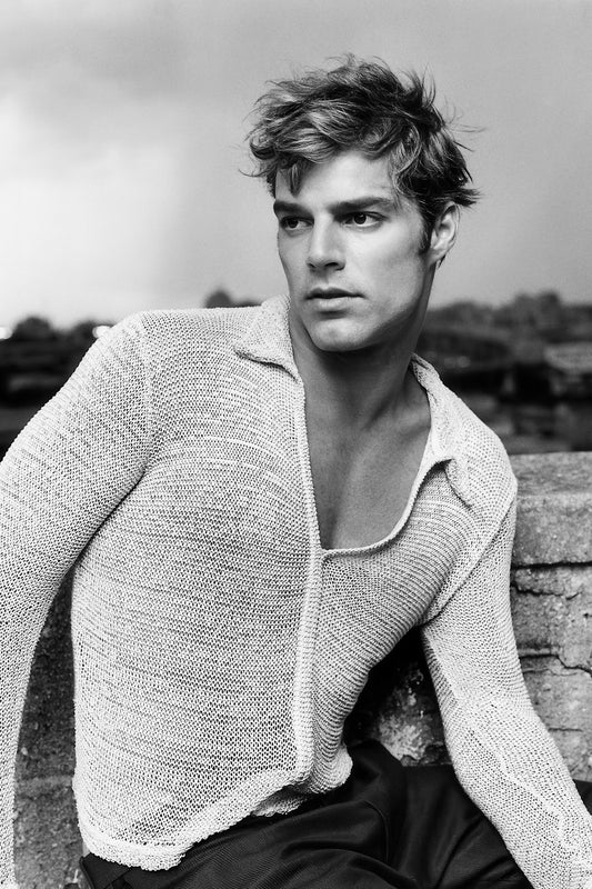 Ricky Martin Black and White Photo Print Gay Icon Hollywood Celebrity Poster Handsome Man Wall Art Hot Male Model Aesthetic Decor for Bedroom Living Space