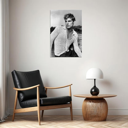 Ricky Martin Black and White Photo Print Gay Icon Hollywood Celebrity Poster Handsome Man Wall Art Hot Male Model Aesthetic Decor for Bedroom Living Space