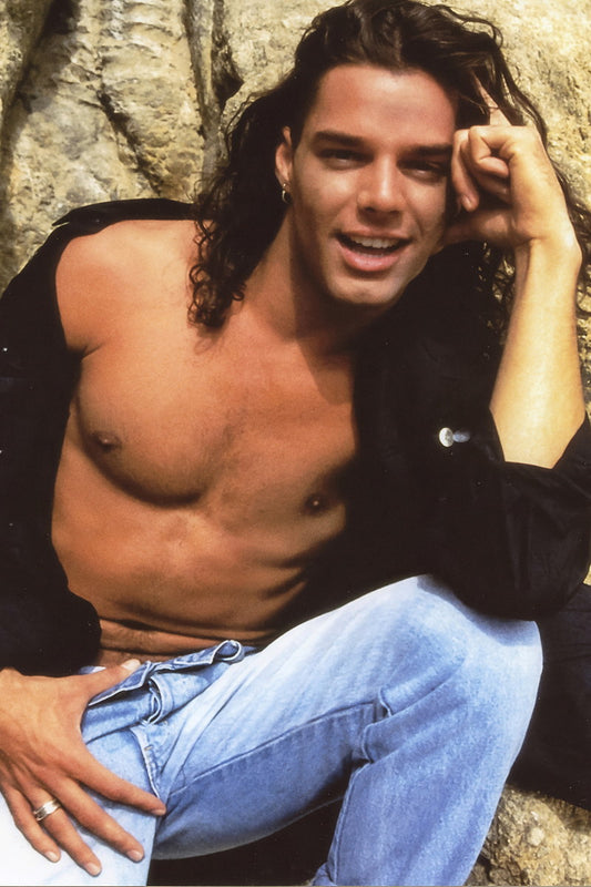 Ricky Martin Vintage Photo Print Hollywood Celebrity Poster Shirtless Handsome Man Wall Art Hot Male Aesthetic Decor for Bedroom Living Room