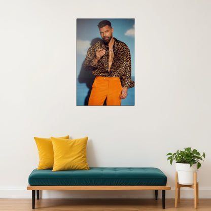 Ricky Martin Stylish Photo Print Gay Icon Hollywood Celebrity Poster Handsome Man Wall Art Hot Male Model Aesthetic Decor for Bedroom Office