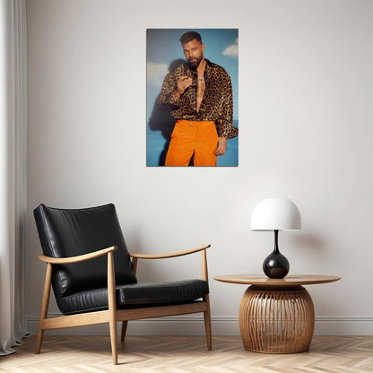 Ricky Martin Stylish Photo Print Gay Icon Hollywood Celebrity Poster Handsome Man Wall Art Hot Male Model Aesthetic Decor for Bedroom Office