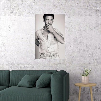 Jonathan Bailey Black and White Photo Print Hollywood Celebrity Poster Handsome Man Wall Art Hot Male Model Aesthetic Decor for Bedroom Office
