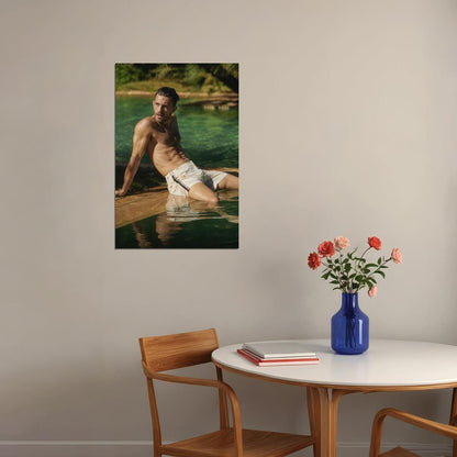Jonathan Bailey Outdoor Photo Print Hollywood Celebrity Poster Shirtless Handsome Man Wall Art Hot Male Aesthetic Decor for Bedroom Living Space
