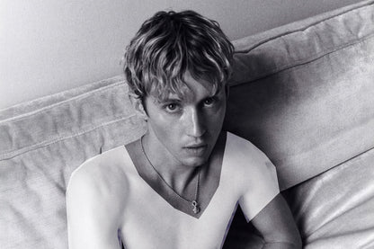 Troye Sivan Black and White Photo Print Gay Icon Hollywood Celebrity Poster Handsome Man Wall Art Stylish Male Aesthetic Decor for Bedroom Living Space