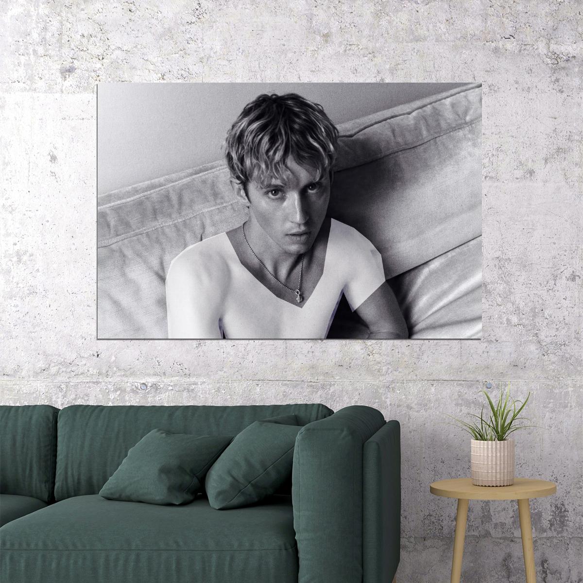 Troye Sivan Black and White Photo Print Gay Icon Hollywood Celebrity Poster Handsome Man Wall Art Stylish Male Aesthetic Decor for Bedroom Living Space