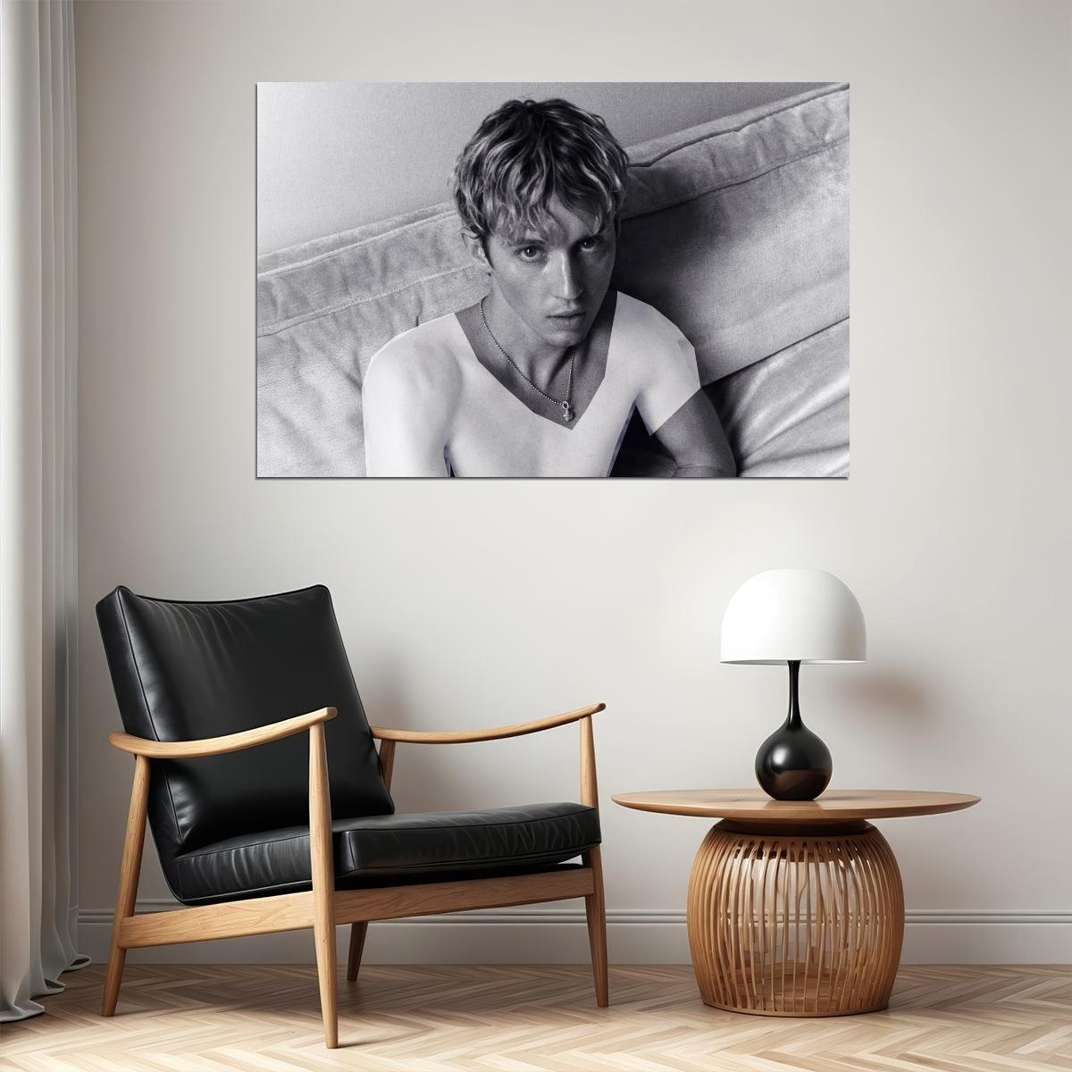 Troye Sivan Black and White Photo Print Gay Icon Hollywood Celebrity Poster Handsome Man Wall Art Stylish Male Aesthetic Decor for Bedroom Living Space