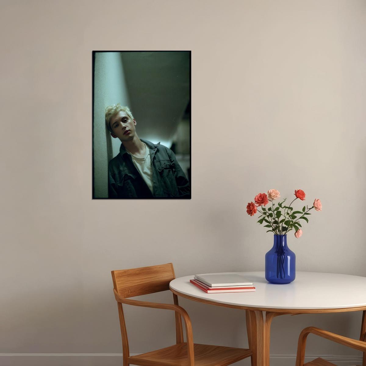 Troye Sivan Moody Photo Print Hollywood Celebrity Poster Handsome Man Wall Art Hot Male Model Aesthetic Decor for Bedroom Living Space