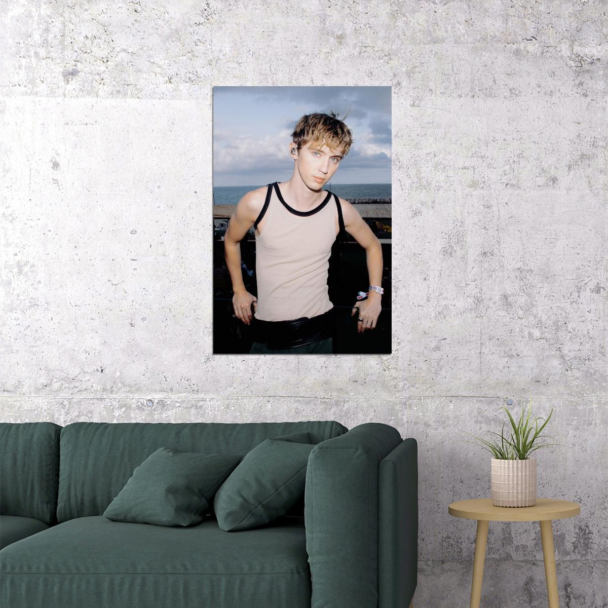 Troye Sivan Stylish Photo Print Hollywood Celebrity Poster Handsome Man Wall Art Hot Male Model Aesthetic Decor for Bedroom Living Room