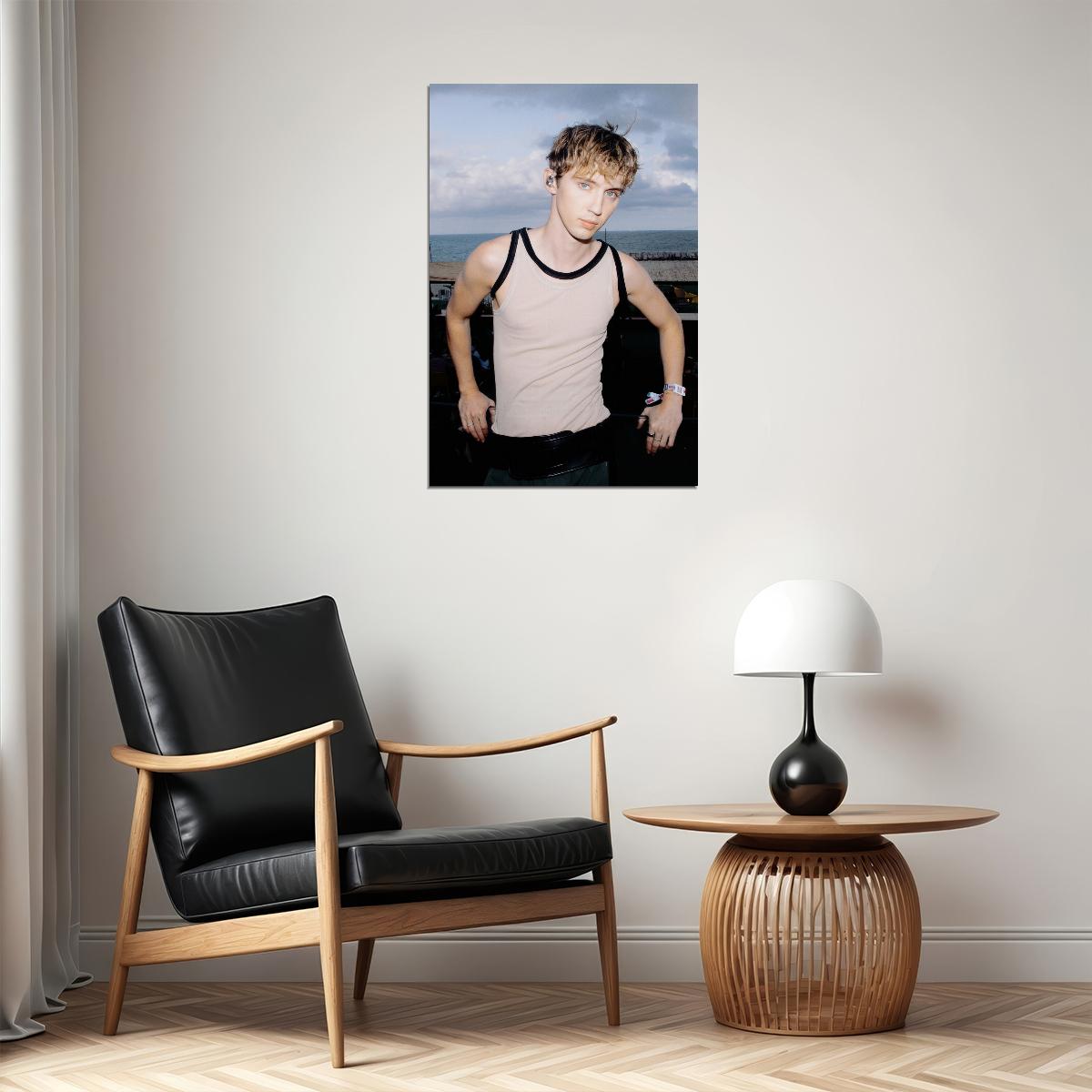 Troye Sivan Stylish Photo Print Hollywood Celebrity Poster Handsome Man Wall Art Hot Male Model Aesthetic Decor for Bedroom Living Room