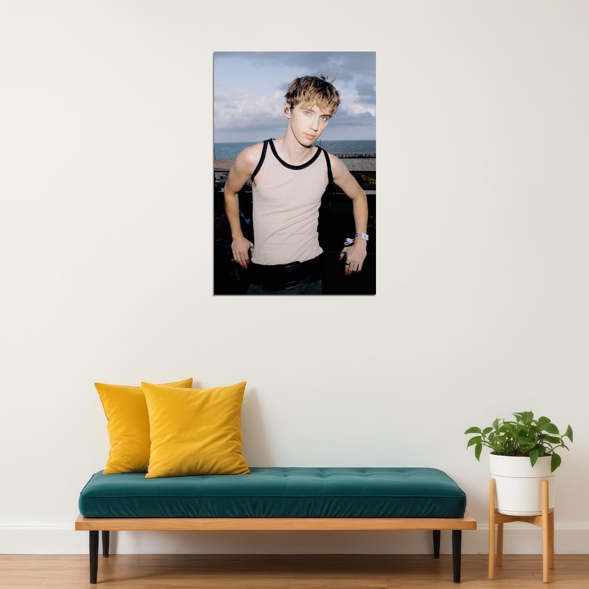 Troye Sivan Stylish Photo Print Hollywood Celebrity Poster Handsome Man Wall Art Hot Male Model Aesthetic Decor for Bedroom Living Room