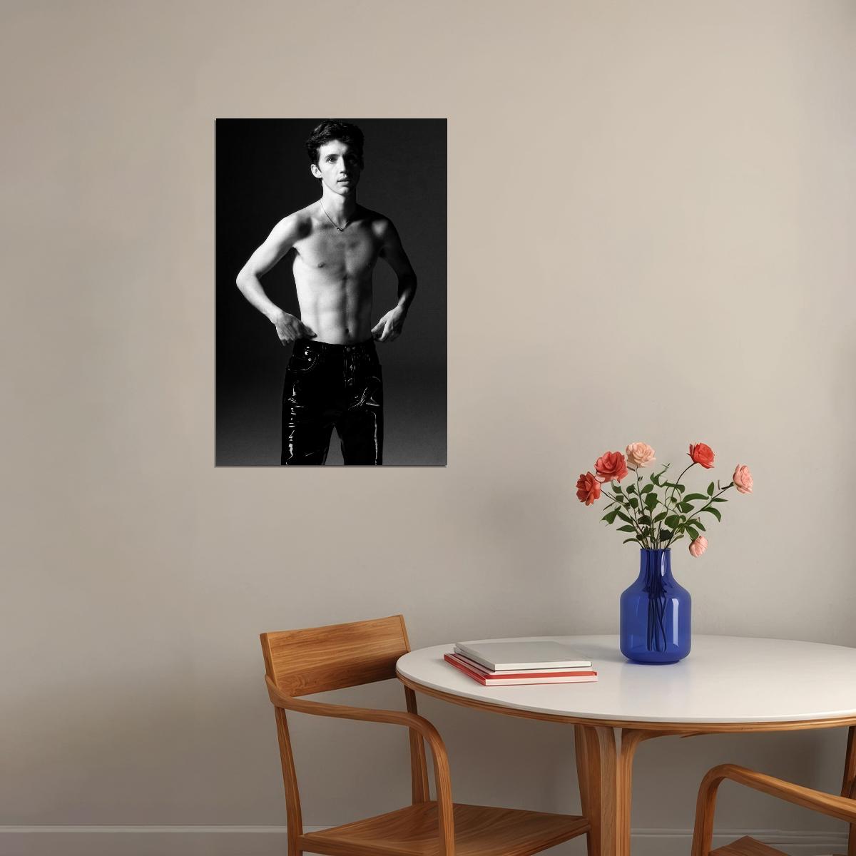 Troye Sivan Black and White Photo Print Gay Icon Hollywood Celebrity Poster Shirtless Handsome Man Wall Art Hot Male Aesthetic Decor for Bedroom Office