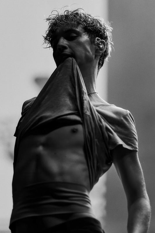 Troye Sivan Black and White Photo Print Hollywood Celebrity Poster Shirtless Handsome Man Wall Art Hot Male Aesthetic Decor for Bedroom Living Room