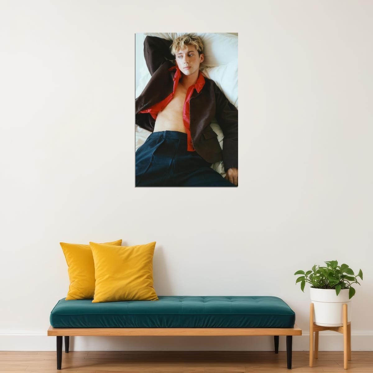 Troye Sivan Stylish Photo Print Gay Icon Hollywood Celebrity Poster Handsome Man Wall Art Hot Male Model Aesthetic Decor for Bedroom Living Space