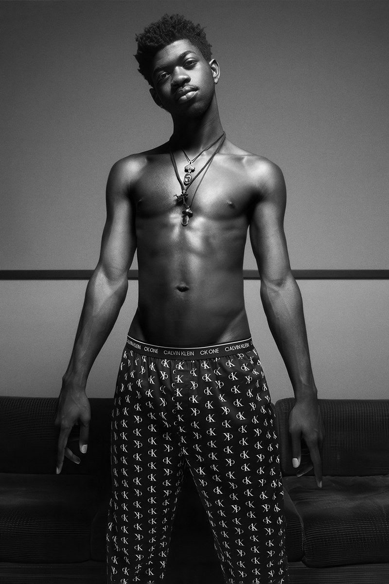Lil Nas X Black and White Photo Print Gay Icon Hollywood Celebrity Poster Shirtless Handsome Black Man Wall Art Hot Male Aesthetic Decor for Bedroom Living Room - xonomax