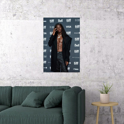 Lil Nas X Stylish Photo Print Hollywood Celebrity Poster Shirtless Handsome Man Wall Art Hot Male Model Aesthetic Decor for Bedroom Living Space - xonomax