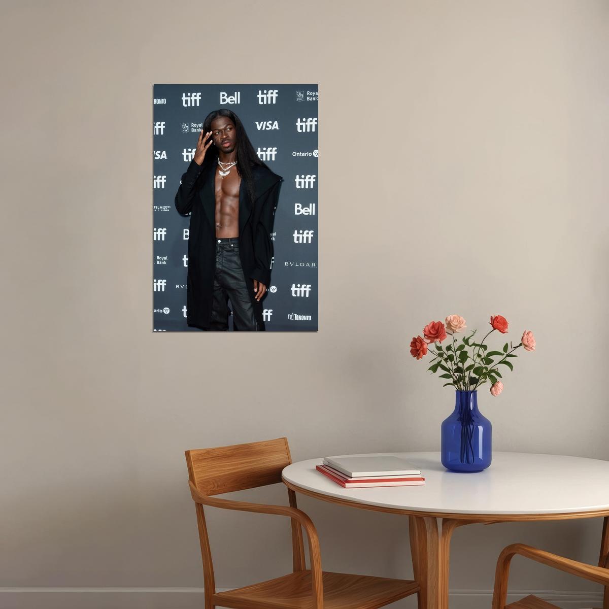 Lil Nas X Stylish Photo Print Hollywood Celebrity Poster Shirtless Handsome Man Wall Art Hot Male Model Aesthetic Decor for Bedroom Living Space - xonomax