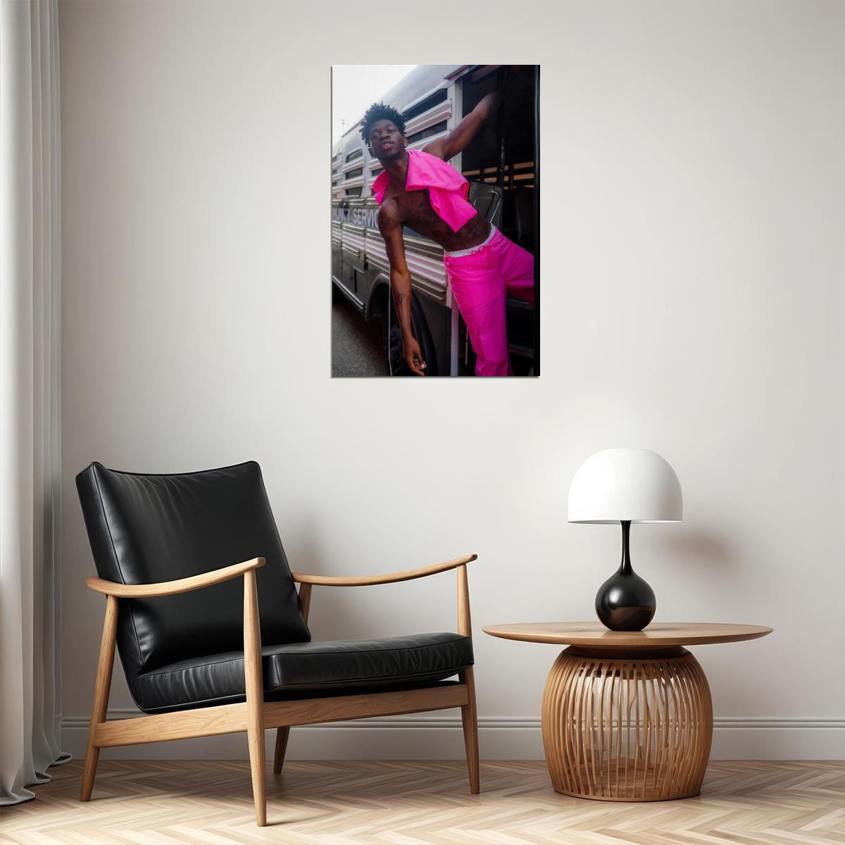 Lil Nas X Bold Fashion Photo Print Hollywood Celebrity Poster Handsome Black Man Wall Art Hot Male Model Aesthetic Decor for Bedroom Living Room - xonomax