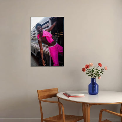 Lil Nas X Bold Fashion Photo Print Hollywood Celebrity Poster Handsome Black Man Wall Art Hot Male Model Aesthetic Decor for Bedroom Living Room - xonomax