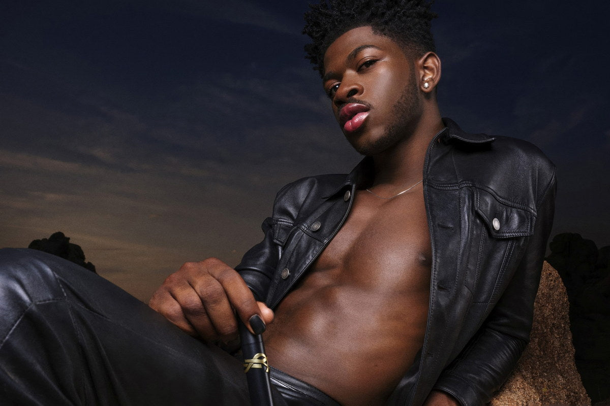 Lil Nas X Sexy Leather Photo Print Hollywood Celebrity Poster Shirtless Handsome Black Man Wall Art Hot Male Aesthetic Decor for Bedroom Living Room - xonomax