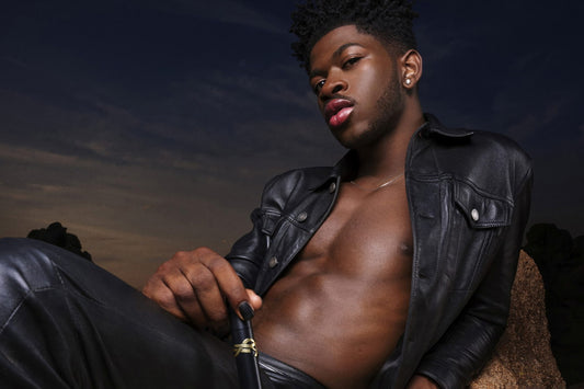 Lil Nas X Sexy Leather Photo Print Hollywood Celebrity Poster Shirtless Handsome Black Man Wall Art Hot Male Aesthetic Decor for Bedroom Living Room - xonomax