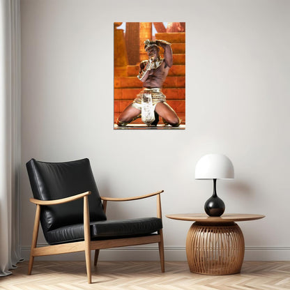 Lil Nas X Performance Photo Print Gay Icon Hollywood Celebrity Poster Shirtless Handsome Black Man Wall Art Hot Male Aesthetic Decor for Bedroom Living Room - xonomax