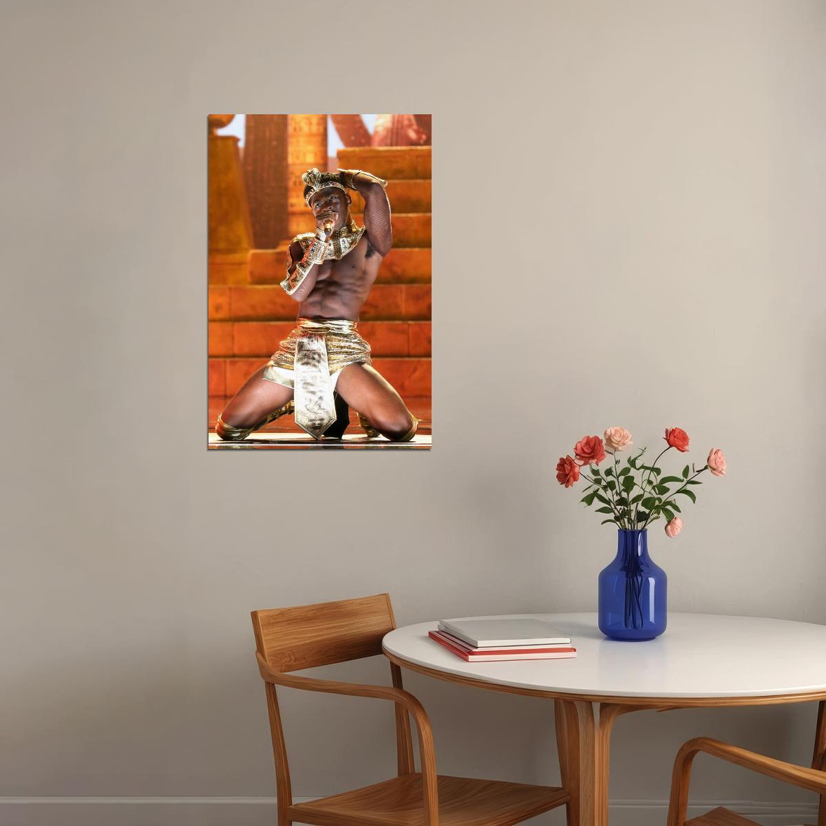 Lil Nas X Performance Photo Print Gay Icon Hollywood Celebrity Poster Shirtless Handsome Black Man Wall Art Hot Male Aesthetic Decor for Bedroom Living Room - xonomax