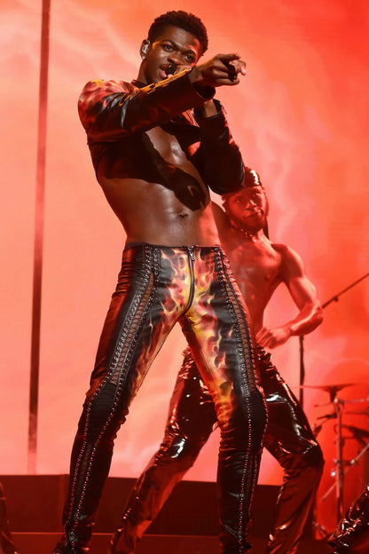 Lil Nas X Concert Photo Print Gay Icon Hollywood Celebrity Poster Shirtless Handsome Black Man Wall Art Hot Male Model Aesthetic Decor for Bedroom Living Space - xonomax