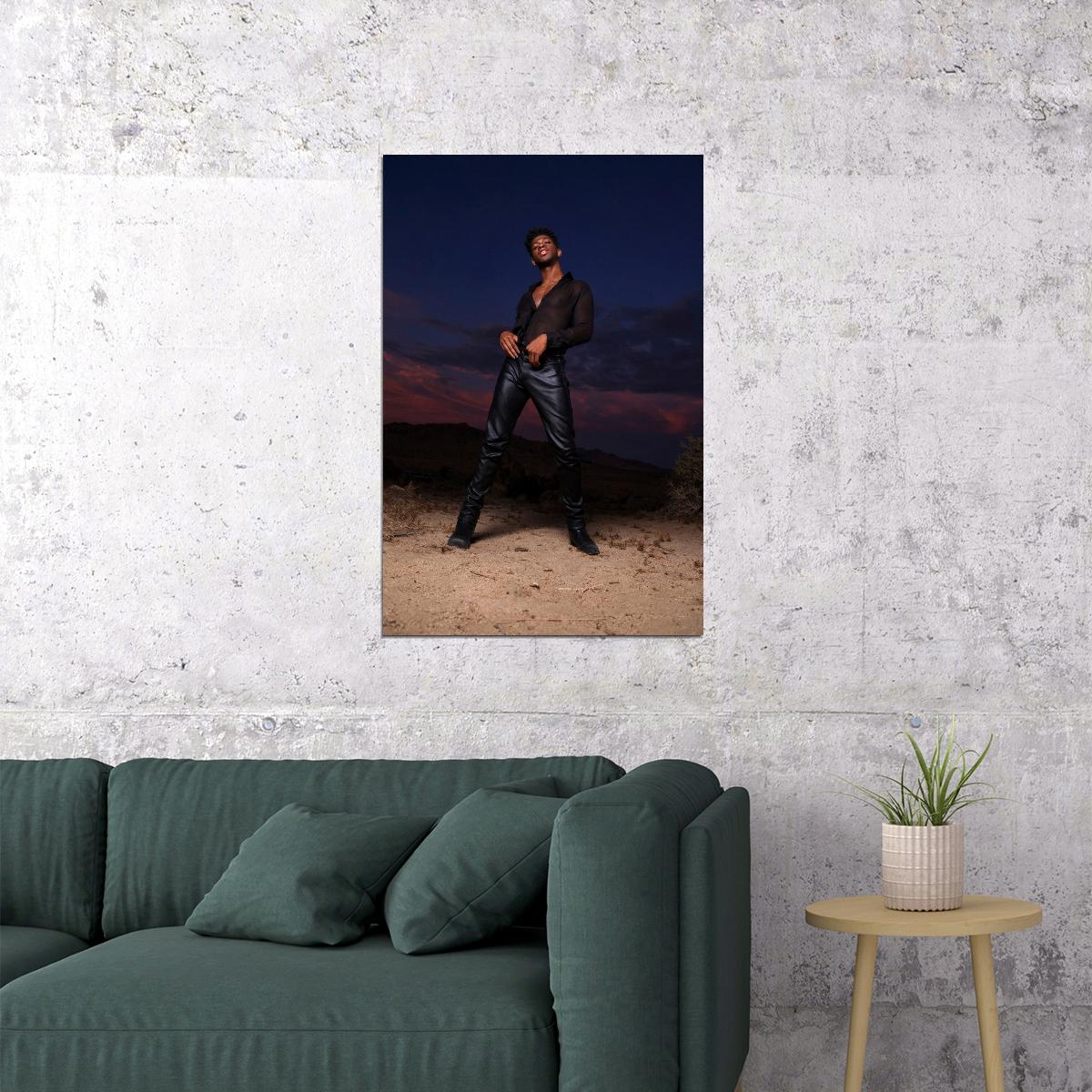 Lil Nas X Stylish Photo Print Hollywood Celebrity Poster Handsome Black Man Wall Art Hot Male Model Aesthetic Decor for Bedroom Living Room - xonomax