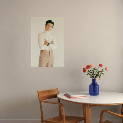 Tom Holland Classy Turtleneck Photo Print Hollywood Celebrity Poster Handsome Man Wall Art Hot Male Model Aesthetic Decor for Bedroom Living Space