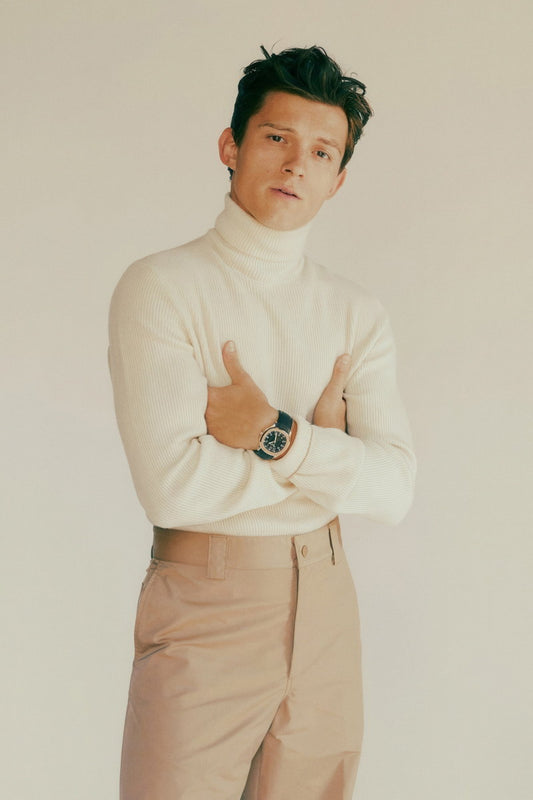 Tom Holland Classy Turtleneck Photo Print Hollywood Celebrity Poster Handsome Man Wall Art Hot Male Model Aesthetic Decor for Bedroom Living Space
